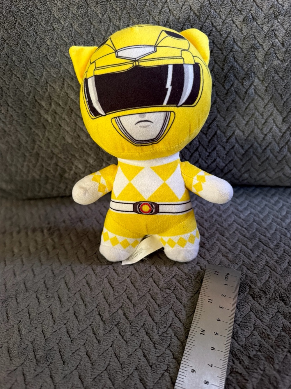 Power Ranger Yellow Plush Figure with White Diamond Accents